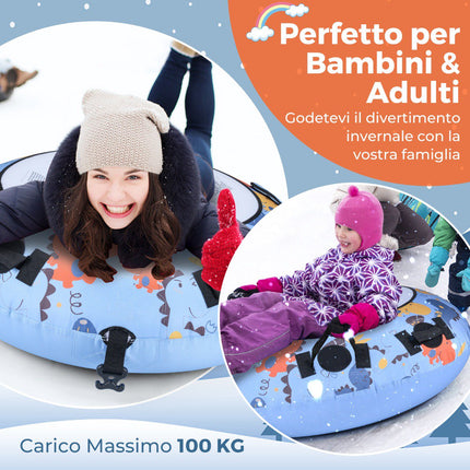 Inflatable Snow Sled 132cm with Oxford Cover, Hand Pump
