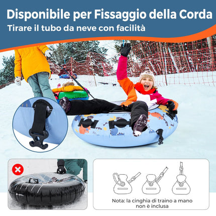 Inflatable Snow Sled 132cm with Oxford Cover, Hand Pump