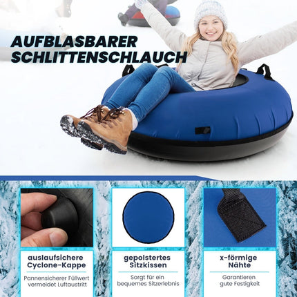 Aufblasbarer Schnee-Tubingreifen 100cm mit Pumpe & Zugseil