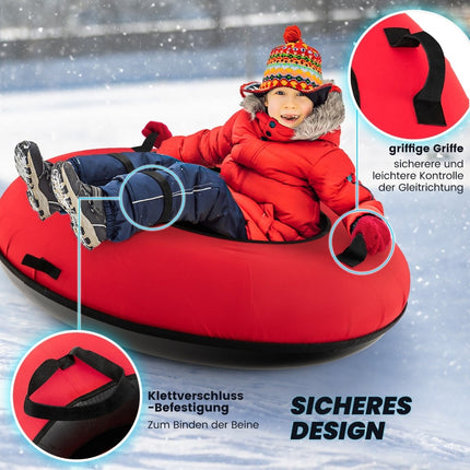 Aufblasbarer Schneereifen 100cm mit Pumpe & Zugseil