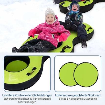 Aufblasbarer Snow Tube für 2 Personen, Grün, inklusive Pumpe & Griffe