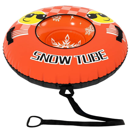 Inflatable Snow Tube with Handles & Tow Rope, Orange