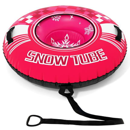 Aufblasbarer Schneereifen mit Griffen und Zugseil, Rosa