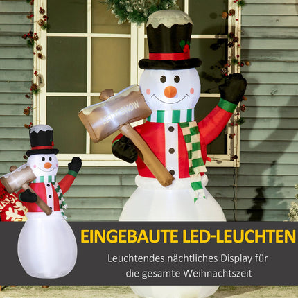 Aufblasbarer Schneemann mit LED-Licht (180 cm) – Wasserdichte Weihnachtsdekoration