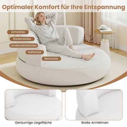 Inflatable Sofa with Removable Cover, 142 cm, White