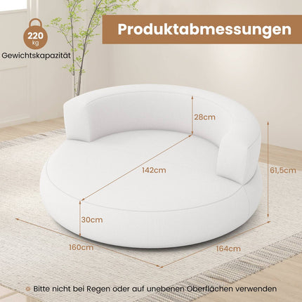Inflatable Sofa with Removable Cover, 142 cm, White