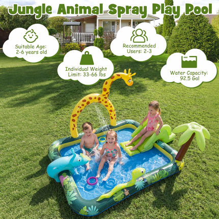 Aufblasbares Planschbecken Spielcenter mit Rutsche, Sprinkler