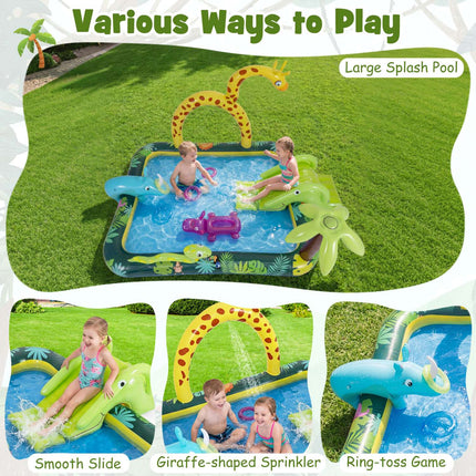 Aufblasbares Planschbecken Spielcenter mit Rutsche, Sprinkler