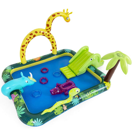 Aufblasbares Planschbecken Spielcenter mit Rutsche, Sprinkler