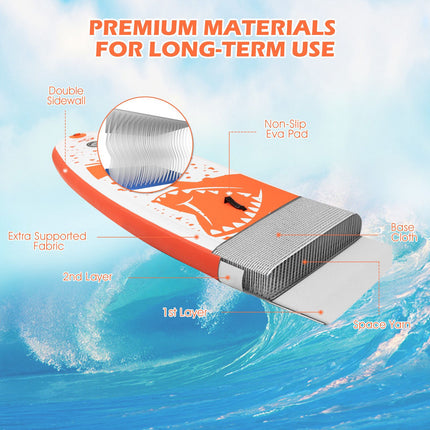 Inflatable Stand Up Paddle Board 10.5 ft, Paddle, Pump