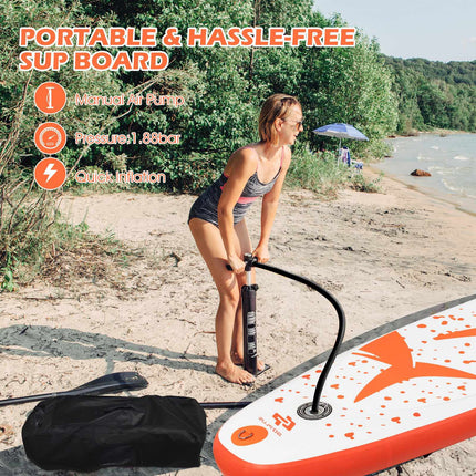 Inflatable Stand Up Paddle Board 10.5 ft, Paddle, Pump