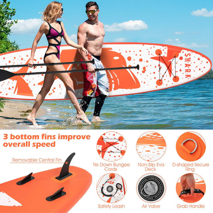 Inflatable Stand Up Paddle Board 10.5 ft, Paddle, Pump
