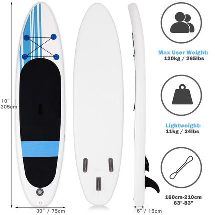Inflatable Stand-Up Paddle Board 10'6 with Adjustable Paddle