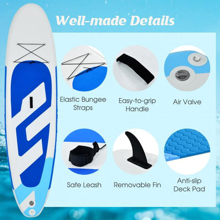 Aufblasbares Stand Up Paddle Board 305 cm, Paddel, Pumpe und Tasche