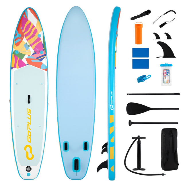 Aufblasbares Stand Up Paddle Board 11 Fuß, Rucksack, Kajakringe
