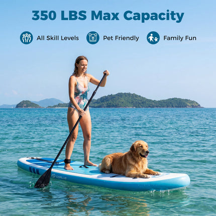 Aufblasbares Stand-Up-Paddle-Board 335 cm, Rucksack, 159 kg