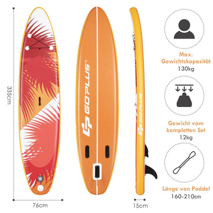Nafukovací paddleboard 335 x 76 x 15 cm, oranžová