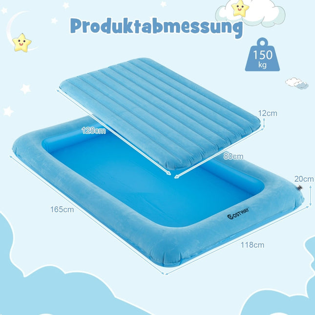 Aufblasbares Reisebett für Kleinkinder mit Pumpe & Tragetasche