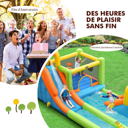 Aufblasbarer Wasserpark mit Hüpfburg, Rutsche, 680W Gebläse