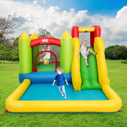 Inflatable Water Park Bounce House with Slide, No Blower