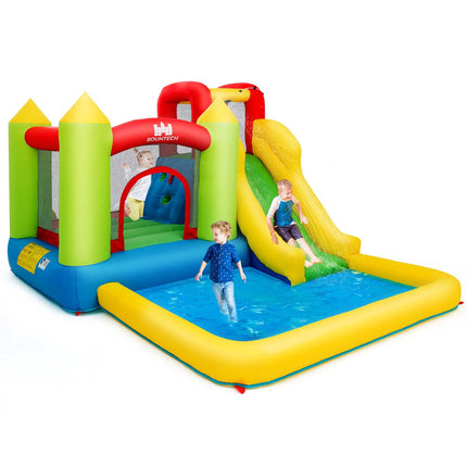 Inflatable Water Park Bounce House with Slide, No Blower