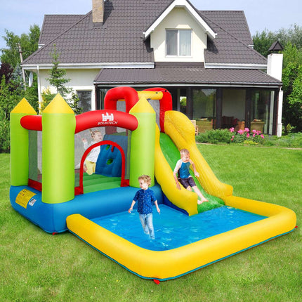 Inflatable Water Park Bounce House with Slide, No Blower