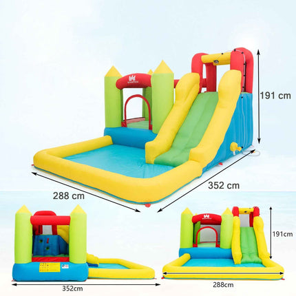 Inflatable Water Park Bounce House with Slide, No Blower