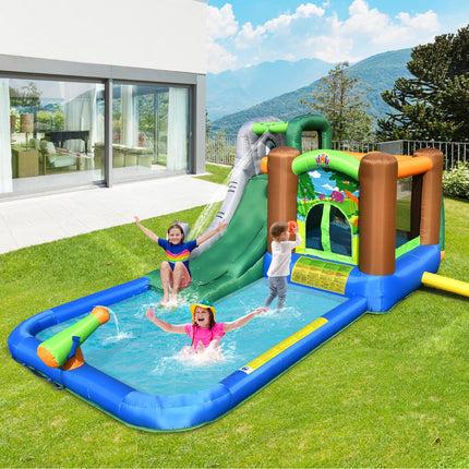 Aufblasbarer Wasserpark mit Rutsche, 580W Gebläse inklusive