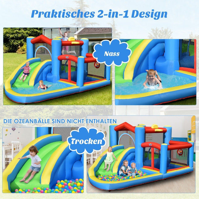 Aufblasbare Wasserrutsche, Hinterhof-Wasserpark für Kleinkinder, 410 x 310 x 191 cm, bunt