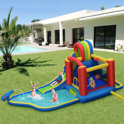 Inflatable Water Slide Bounce House with Blower, 19 Ft