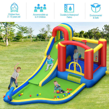 Inflatable Water Slide Bounce House with Blower, 19 Ft