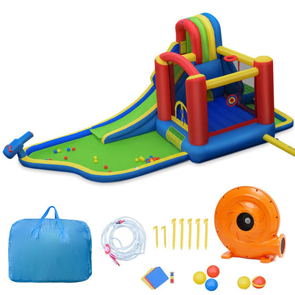 Inflatable Water Slide Bounce House with Blower, 19 Ft