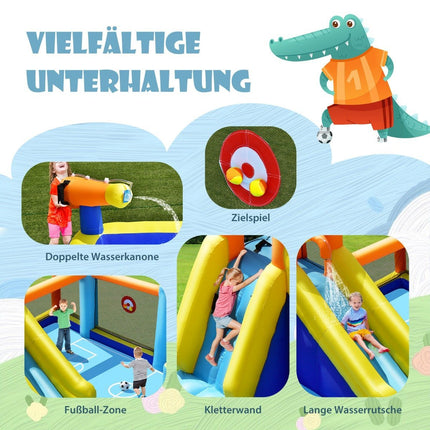 Aufblasbare Wasserrutsche mit Gebläse – Fußball-Design, strapazierfähig