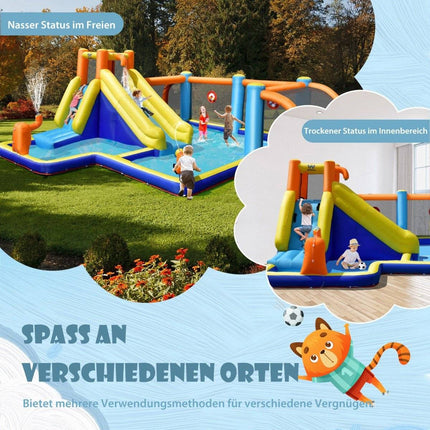 Aufblasbare Wasserrutsche mit Gebläse – Fußball-Design, strapazierfähig