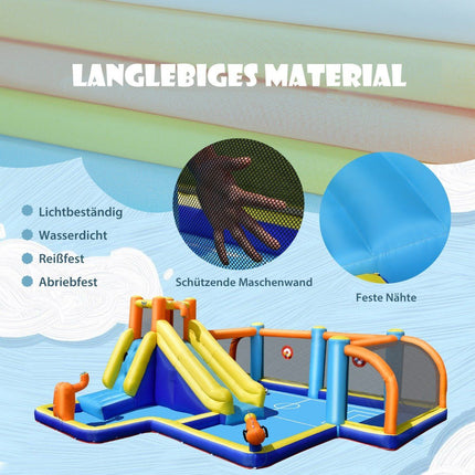 Aufblasbare Wasserrutsche mit Gebläse – Fußball-Design, strapazierfähig