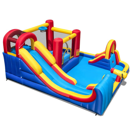 Aufblasbare Wasserrutsche mit Kletterwand und Kanone