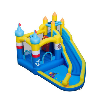 Inflatable Water Slide with Splash Pool, Cannon, Climbing Wall