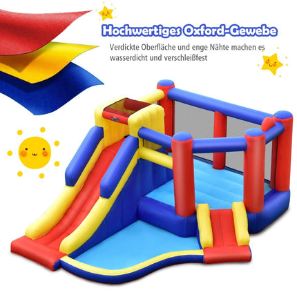 Inflatable bouncy castle Giant bouncy castle with long slide for birthday parties in the garden Colorful