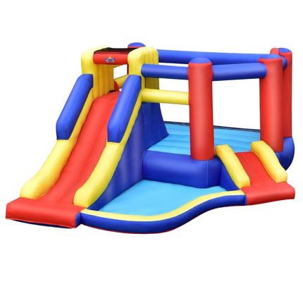 Inflatable bouncy castle Giant bouncy castle with long slide for birthday parties in the garden Colorful