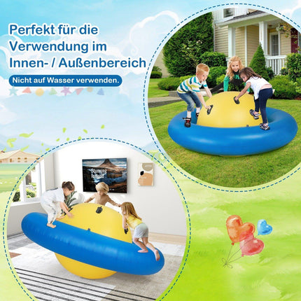 Aufblasbare Kuppelwippe zum Rollen &amp; Kippen &amp; Klettern &amp; Hüpfen Kinderwippe Gelb + Blau