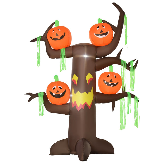 Inflatable Halloween tree with pumpkin & LED lights, 180cm