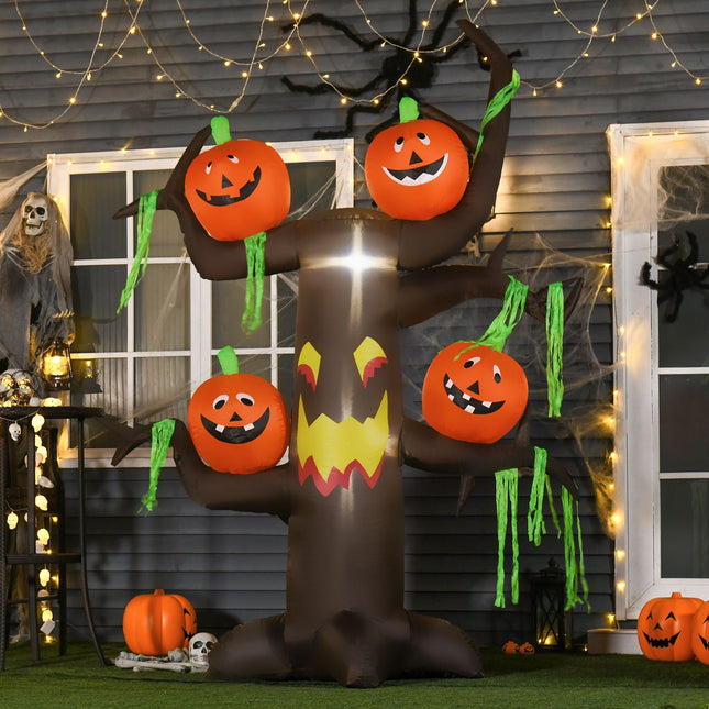 Inflatable Halloween tree with pumpkin & LED lights, 180cm