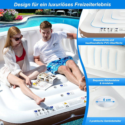 Aufblasbare Poolplattform mit einziehbarem und abnehmbarem Dach 180 x 180 x 160 cm