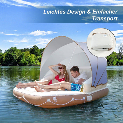 Aufblasbare Poolplattform mit einziehbarem und abnehmbarem Dach 180 x 180 x 160 cm
