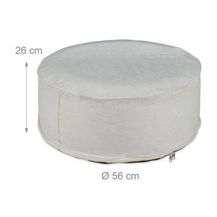 Inflatable stool in cream white