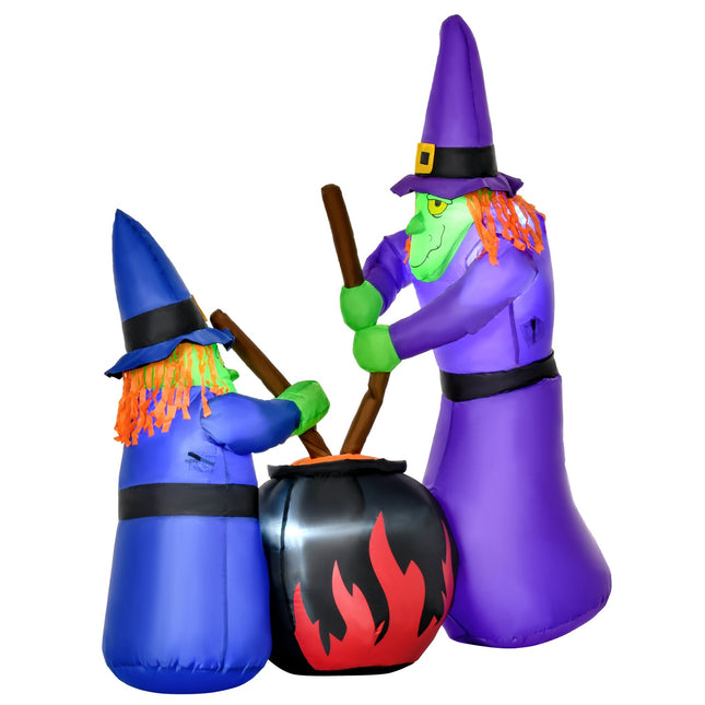 Inflatable Halloween cauldron decoration with LED lights, polyester
