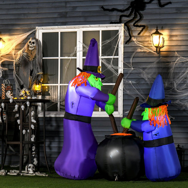 Inflatable Halloween cauldron decoration with LED lights, polyester