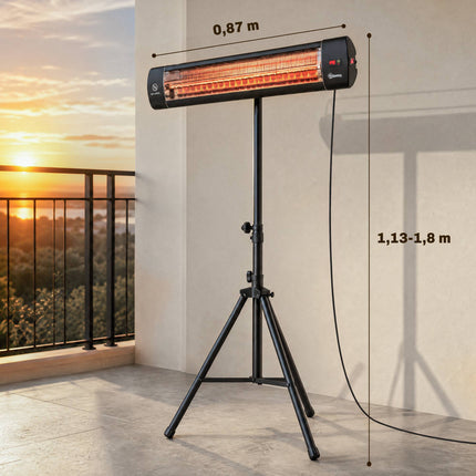 Infrared Patio Heater 2500W, Adjustable Stand, Remote Control