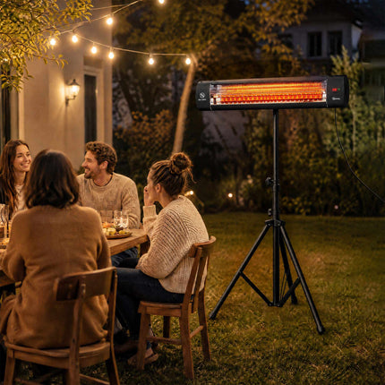 Infrared Patio Heater 2500W, Adjustable Stand, Remote Control