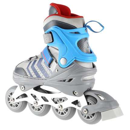 Inline- & Hockey-Rollschuhe, 4-in-1, Grau/Blau, Größe M